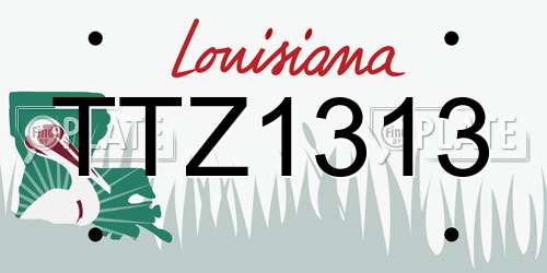 TTZ1313 Louisiana License Plate