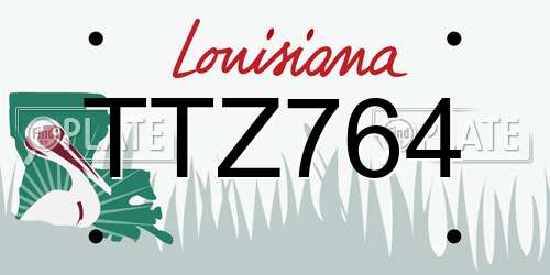 TTZ764 Louisiana License Plate