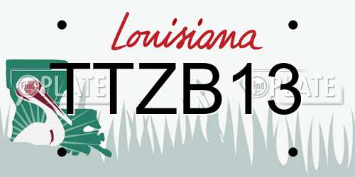 TTZB13 Louisiana License Plate