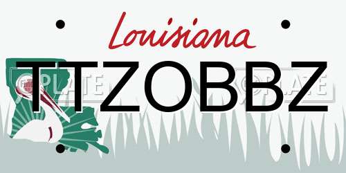 TTZOBBZ Louisiana License Plate