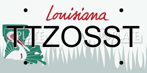 TTZOSST Louisiana License Plate