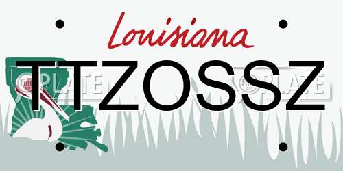 TTZOSSZ Louisiana License Plate