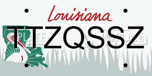 TTZQSSZ Louisiana License Plate