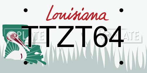 TTZT64 Louisiana License Plate