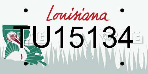 TU15134 Louisiana License Plate