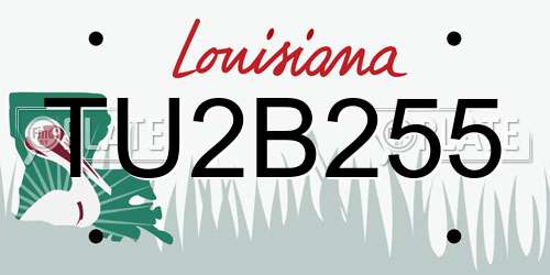 TU2B255 Louisiana License Plate
