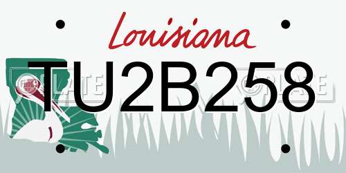 TU2B258 Louisiana License Plate