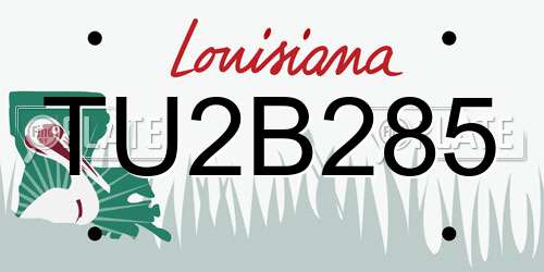 TU2B285 Louisiana License Plate