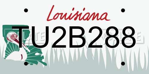 TU2B288 Louisiana License Plate