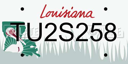 TU2S258 Louisiana License Plate