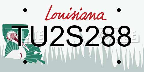 TU2S288 Louisiana License Plate