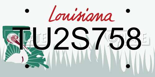 TU2S758 Louisiana License Plate