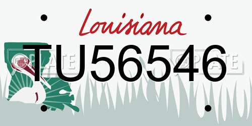 TU56546 Louisiana License Plate