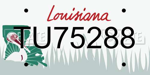 TU75288 Louisiana License Plate