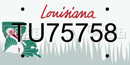 TU75758 Louisiana License Plate