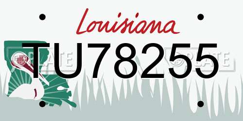 TU78255 Louisiana License Plate