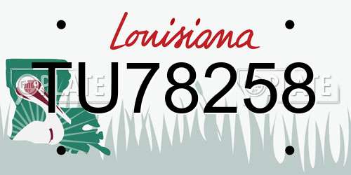 TU78258 Louisiana License Plate