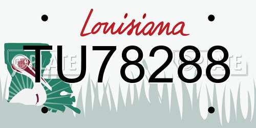 TU78288 Louisiana License Plate