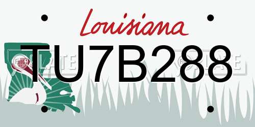 TU7B288 Louisiana License Plate