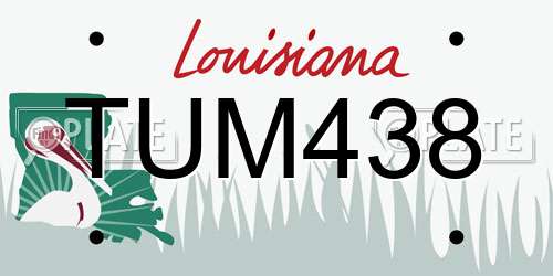TUM438 Louisiana License Plate