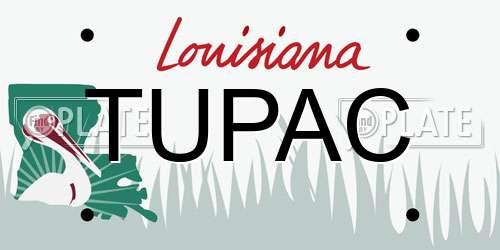 TUPAC Louisiana License Plate