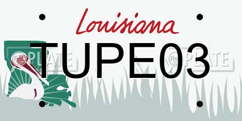 TUPE03 Louisiana License Plate