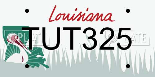 TUT325 Louisiana License Plate
