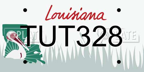 TUT328 Louisiana License Plate