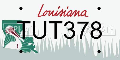 TUT378 Louisiana License Plate