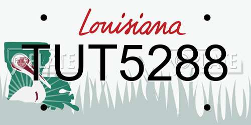 TUT5288 Louisiana License Plate