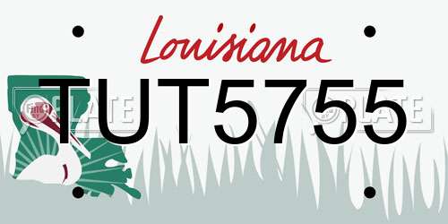 TUT5755 Louisiana License Plate