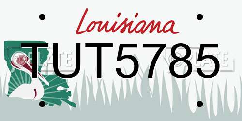 TUT5785 Louisiana License Plate