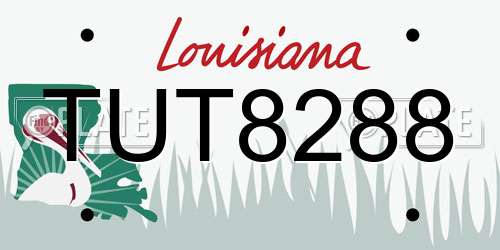 TUT8288 Louisiana License Plate