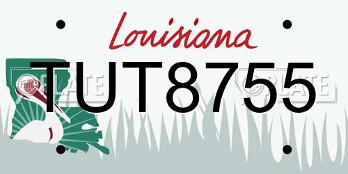 TUT8755 Louisiana License Plate