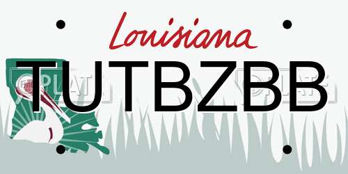 TUTBZBB Louisiana License Plate