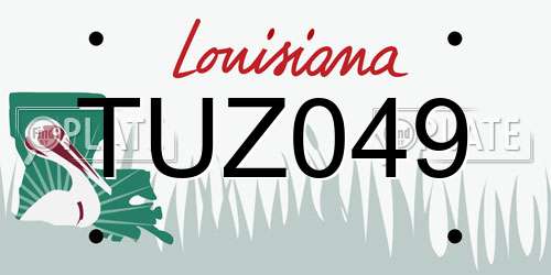 TUZ049 Louisiana License Plate