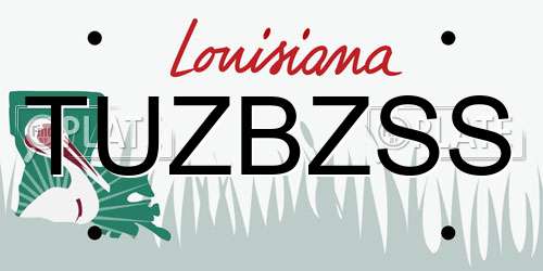 TUZBZSS Louisiana License Plate
