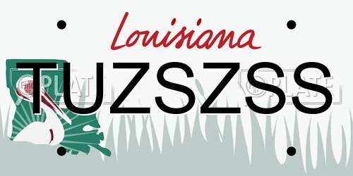 TUZSZSS Louisiana License Plate