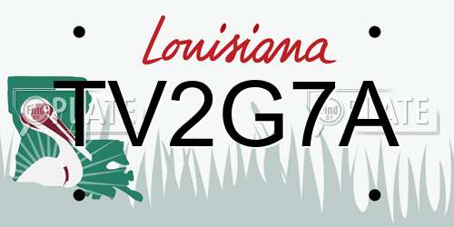 TV2G7A Louisiana License Plate