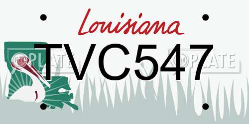 TVC547 Louisiana License Plate