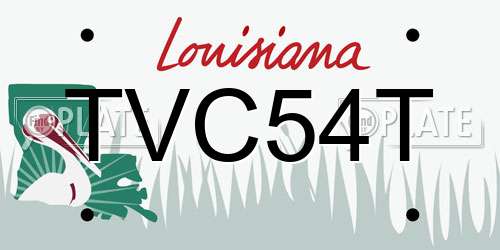 TVC54T Louisiana License Plate