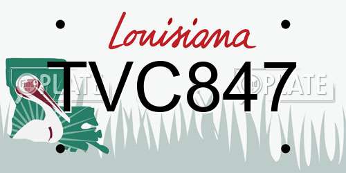 TVC847 Louisiana License Plate