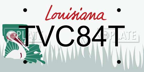 TVC84T Louisiana License Plate