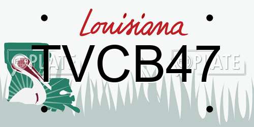 TVCB47 Louisiana License Plate