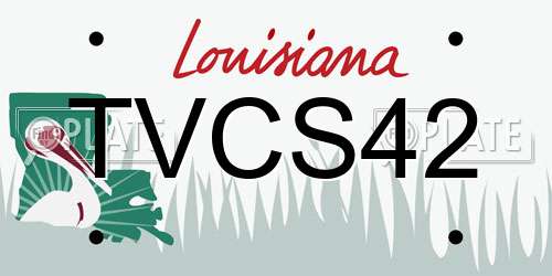 TVCS42 Louisiana License Plate