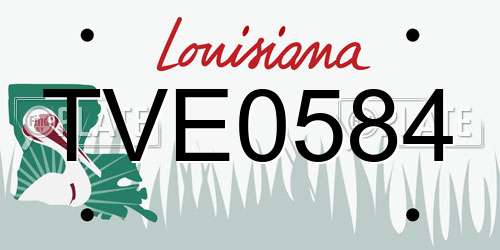 TVE0584 Louisiana License Plate
