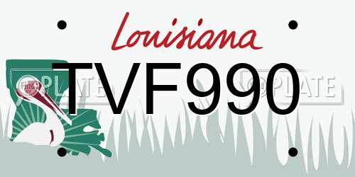 TVF990 Louisiana License Plate