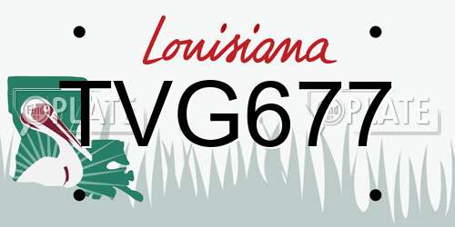 TVG677 Louisiana License Plate