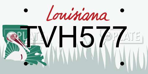 TVH577 Louisiana License Plate