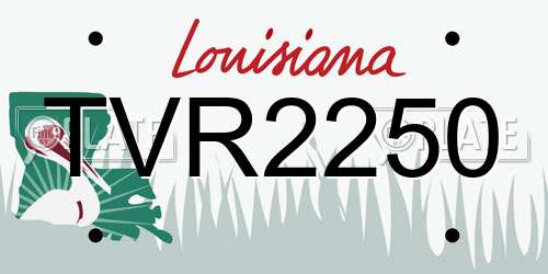 TVR2250 Louisiana License Plate